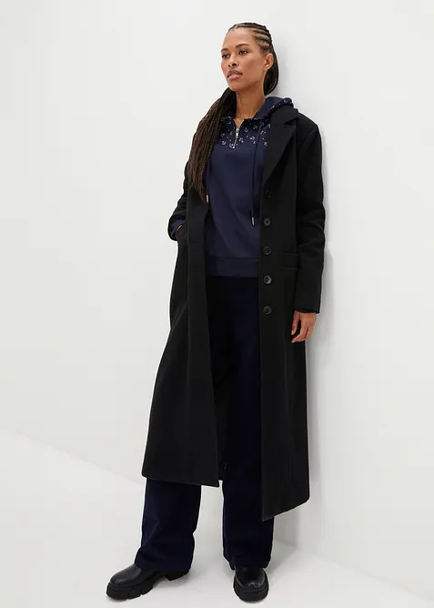 Felpa con cappuccio e cerniera in puro cotone, bonprix