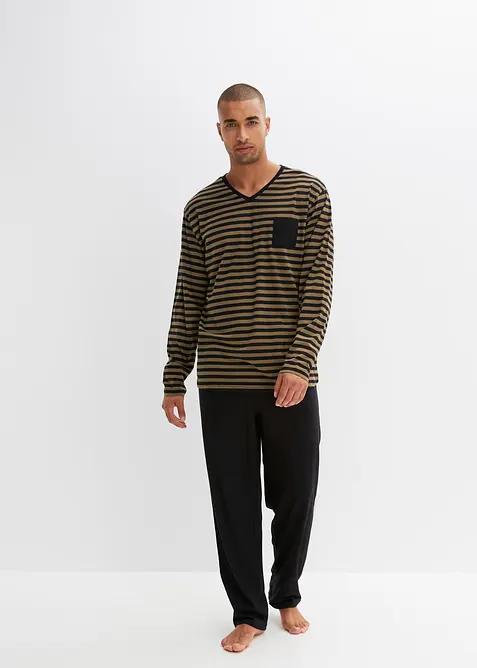 Pigiama a maniche lunghe in puro cotone, bonprix