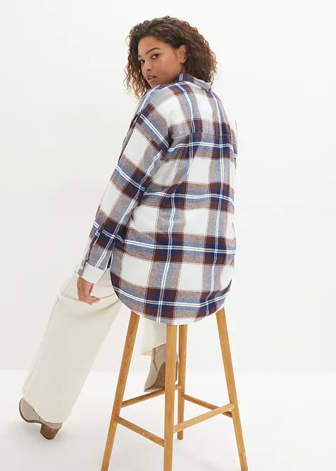 Camicia lunga in flanella di puro cotone, bonprix