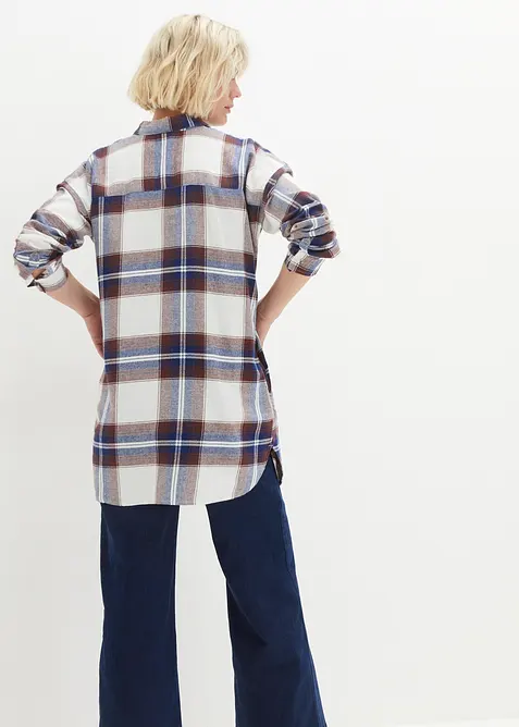 Camicia lunga in flanella di puro cotone, bonprix