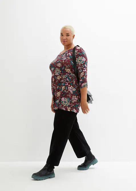 Pantaloni in velluto a coste di misto cotone, vita alta, bonprix