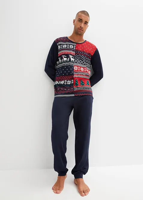 Pigiama a maniche lunghe in puro cotone, bonprix