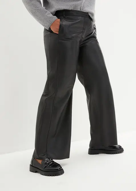 Pantaloni larghi in nappa d'agnello, bonprix