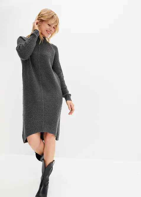 Abito in maglia con fondo asimmetrico, bonprix