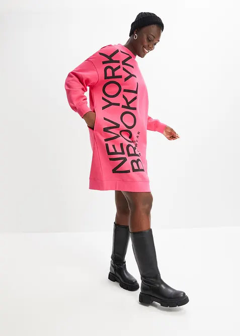 Abito oversize in morbida felpa di misto cotone, bonprix