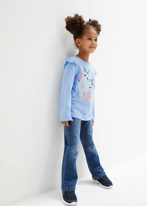 Jeans bootcut con cinta comoda, vita media, bonprix