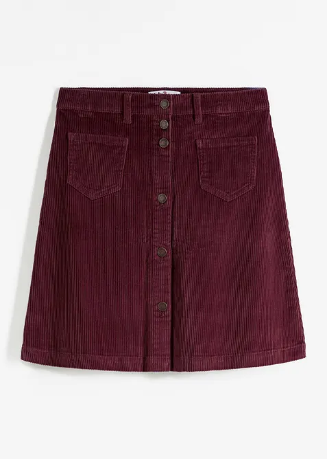 Gonna in velluto elasticizzato con bottoni, bonprix