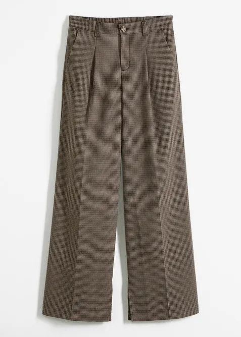 Pantaloni con pinces a quadri e catenina staccabile, bonprix