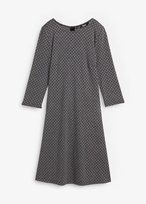 Abito in punto di Roma con fantasia jacquard in misto viscosa, bonprix