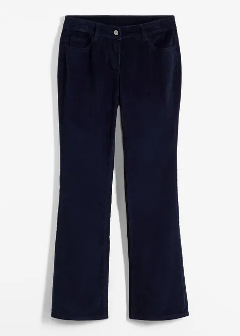 Pantaloni di velluto elasticizzati, bootcut, bonprix