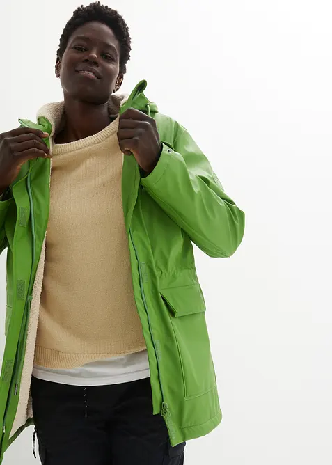 Giacca impermeabile con fodera effetto peluche, bonprix