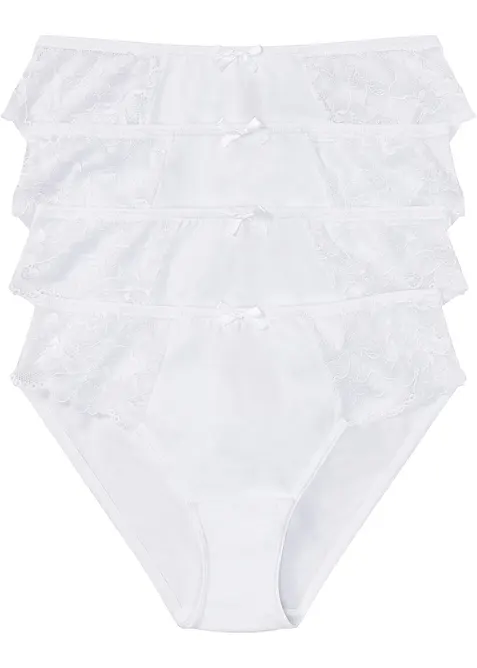 Slip con pizzo (pacco da 4), bonprix