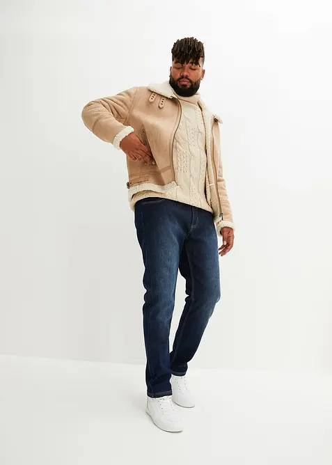 Jeans termici elasticizzati con interno caldo regular fit, straight, bonprix