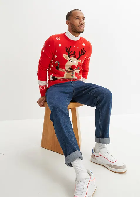 Maglione natalizio in filato fine, bonprix