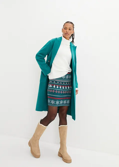 Minigonna con motivo norvegese in misto cotone ed elastan, bonprix