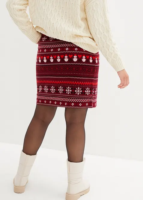 Minigonna con motivo norvegese in misto cotone ed elastan, bonprix