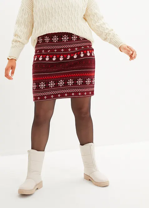 Minigonna con motivo norvegese in misto cotone ed elastan, bonprix