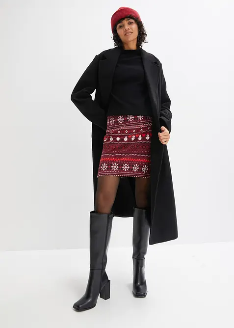 Minigonna con motivo norvegese in misto cotone ed elastan, bonprix