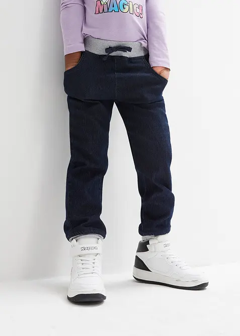 Pantaloni termici con fodera in jersey, vita media, bonprix