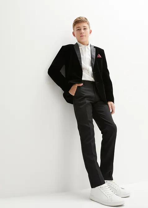 Completo (4 pezzi) giacca, pantaloni, camicia, cravatta, bonprix