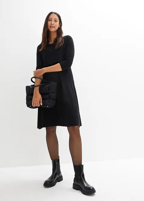 Abito in maglia prémaman / da allattamento 2 in 1 con filato scintillante, bonprix