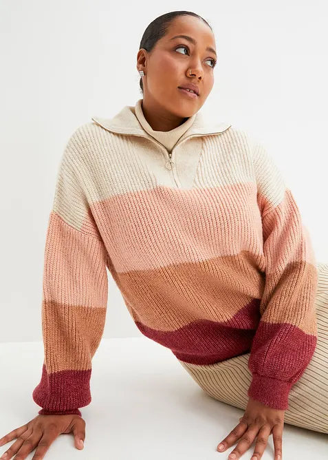 Maglione con zip, bonprix