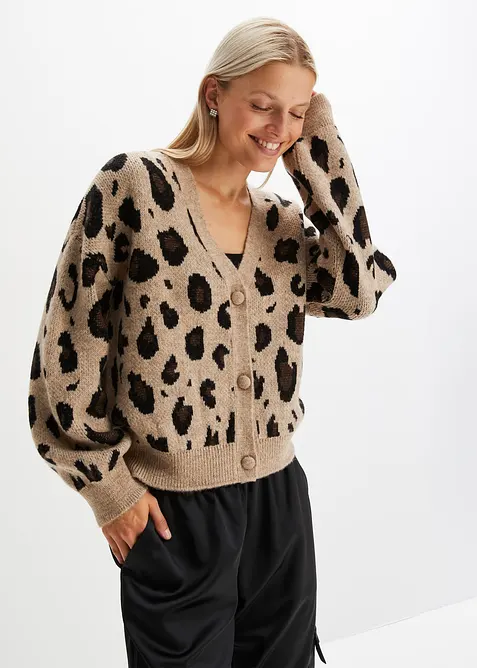 Cardigan leopardato, bonprix