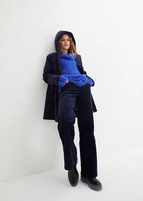 Maglione a collo alto in morbido filato effetto piume, bonprix