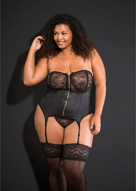 Corsetto con reggicalze e perizoma (set 2 pezzi), bonprix