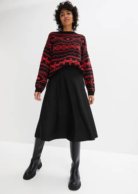 Gonna midi oltre il ginocchio in misto viscosa, bonprix