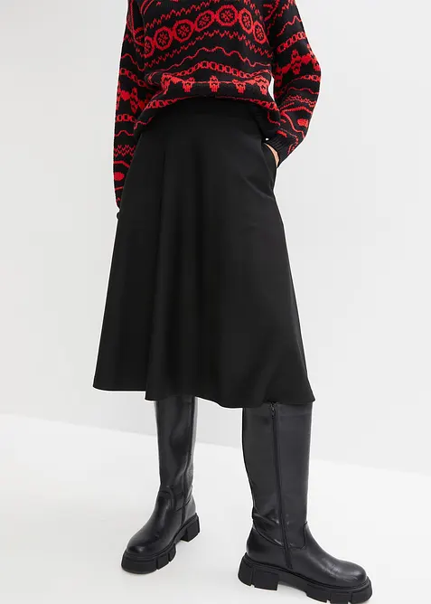 Gonna midi oltre il ginocchio in misto viscosa, bonprix