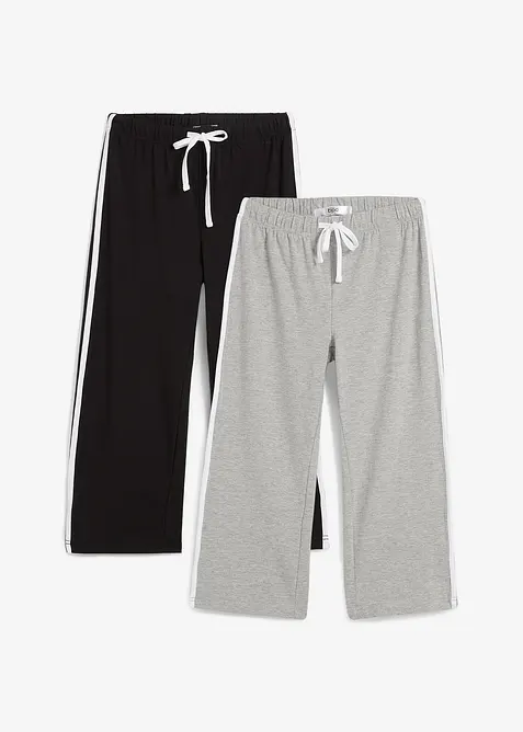 Pantaloni capri in cotone elasticizzato (pacco da 2), bonprix