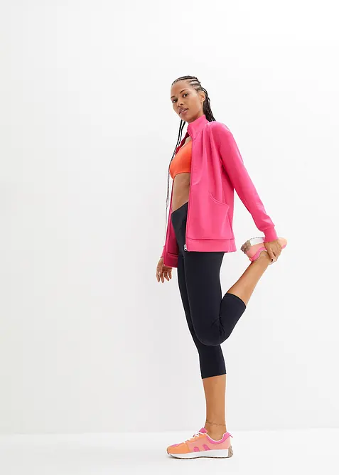 Leggings sportivi modellanti a pinocchietto con tasca, bonprix