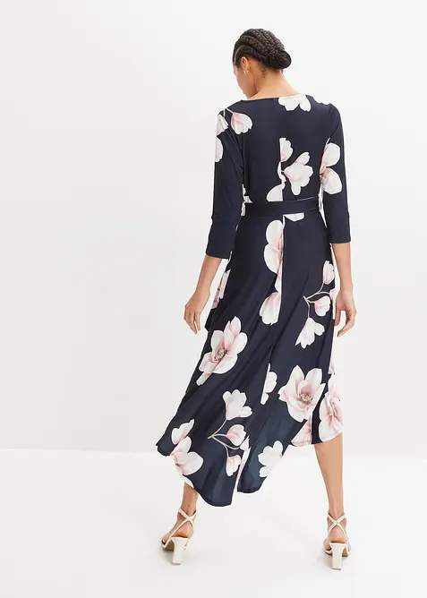 Abito asimmetrico di jersey con cintura da annodare, bonprix