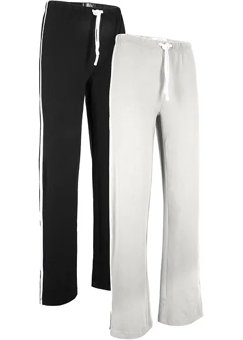 Pantaloni in jersey di cotone elasticizzato (pacco da 2), bonprix