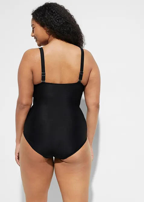 Costume intero con dettaglio incrociato ed effetto modellante medio, bonprix