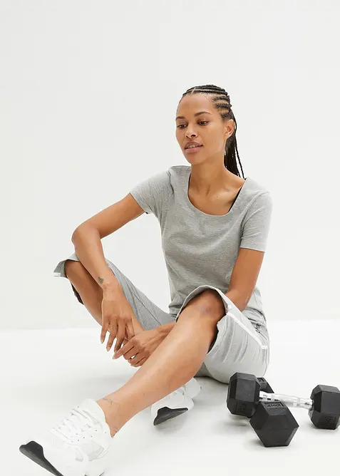 Pantaloni capri in cotone elasticizzato (pacco da 2), bonprix