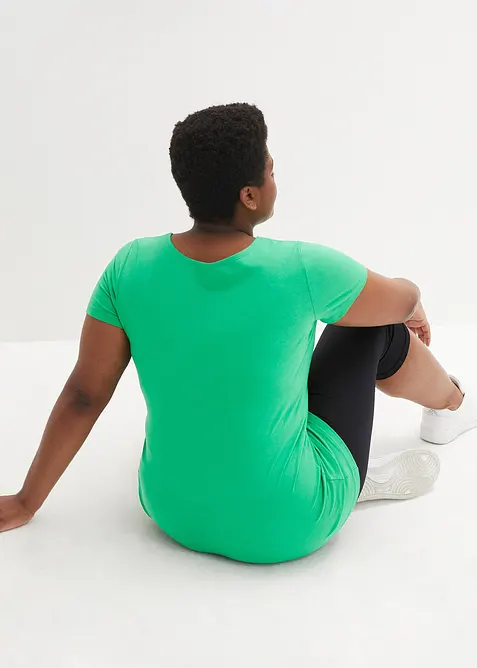 T-shirt lunga con scritta (pacco da 2), bonprix