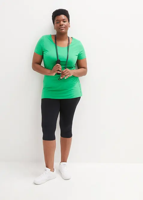 T-shirt lunga con scritta (pacco da 2), bonprix