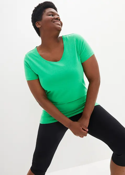 T-shirt lunga con scritta (pacco da 2), bonprix