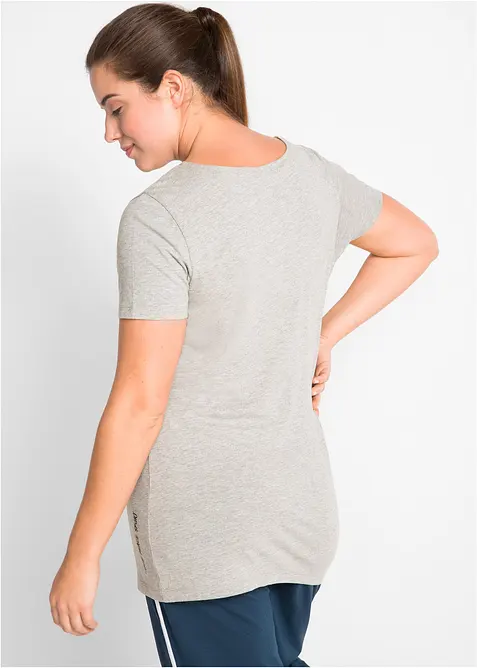 T-shirt lunga con scritta (pacco da 2), bonprix