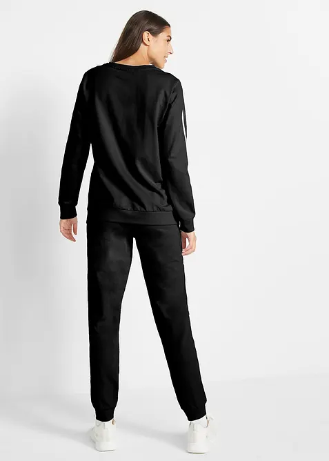 Tuta sportiva in puro cotone (set 2 pezzi), bonprix