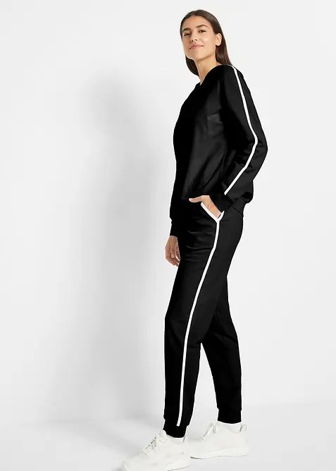 Tuta sportiva in puro cotone (set 2 pezzi), bonprix