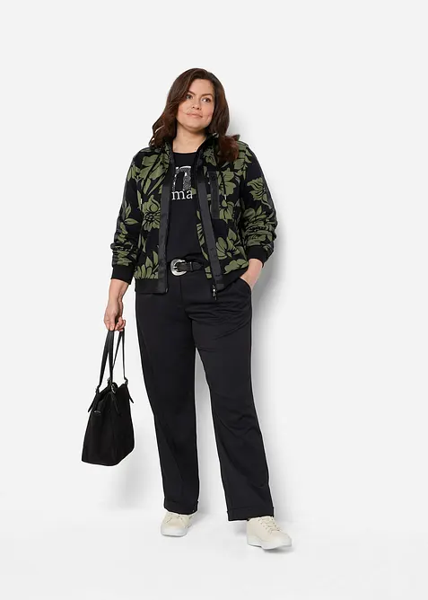 Felpa con zip e cotone, bonprix