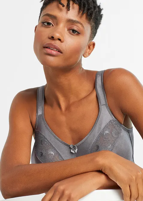 Reggiseno contenitivo senza ferretto con spalline imbottite (pacco da 2), bonprix