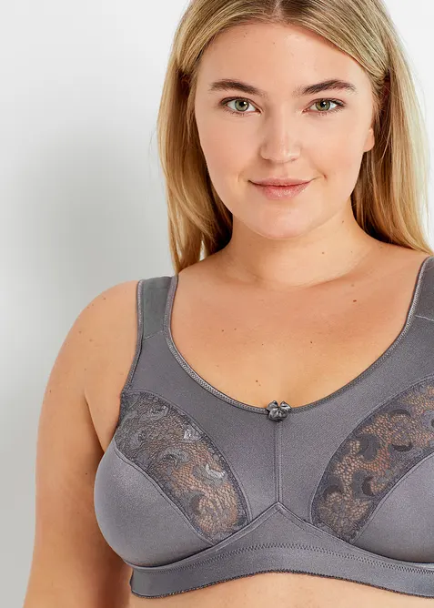 Reggiseno contenitivo senza ferretto con spalline imbottite (pacco da 2), bonprix
