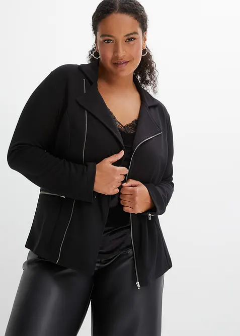 Giacca stile biker in misto viscosa, bonprix