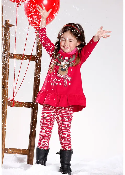 Maglia a maniche lunghe e leggings in puro cotone biologico (set 2 pezzi), bonprix