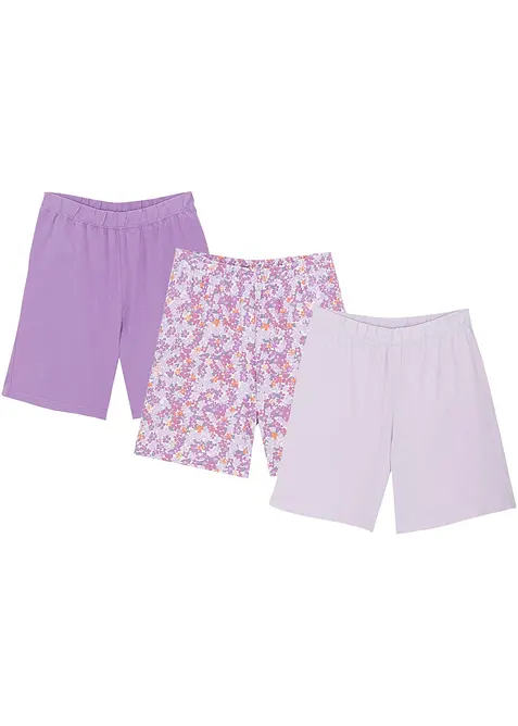 Shorts in jersey di puro cotone biologico (pacco da 3), bonprix