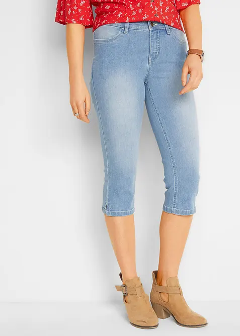 Jeans capri elasticizzati comfort (pacco da 2), bonprix